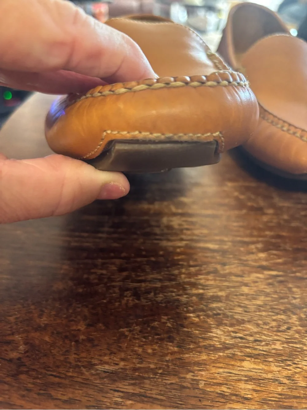 Polo by Ralph Lauren Men’s Cognac Leather Slip-On Loafers